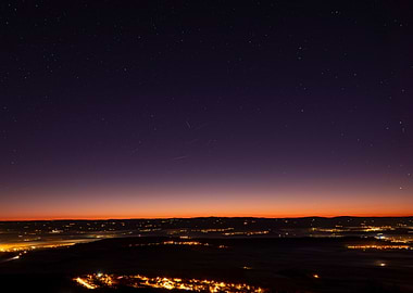 Night Cityscape Under Starry Sky