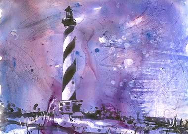 Lighthouse Watercolor Painting