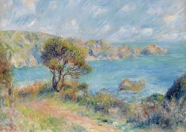 Coastal Landscape Painting by Renoir