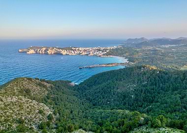 Coastal Landscape with Town and Forest
