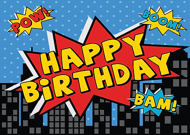 Happy Birthday Comic Book Style