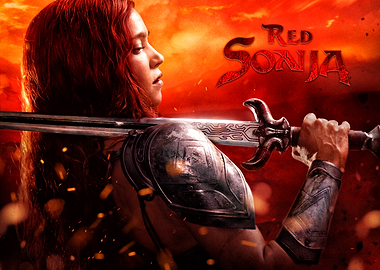 Red Sonja warrior with sword