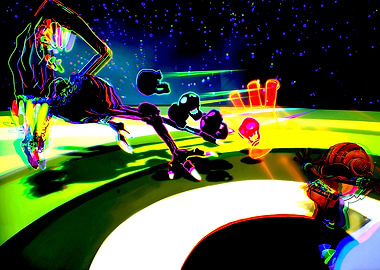 Psychonauts Neon Space Scene