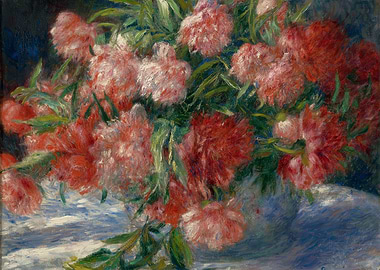 Floral Still Life Painting with Peonies