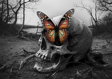 Butterfly on Skull