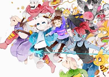 Undertale characters group illustration
