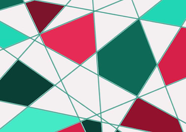 Geometric Abstract with Triangles and Lines 13 by Kristalin Davis