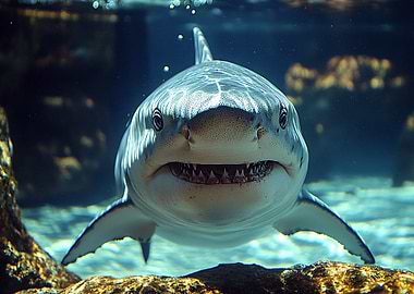Great White Shark Underwater Portrait