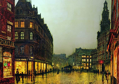 Victorian Era Cityscape Painting