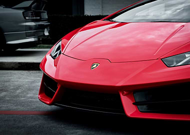Red Lamborghini Huracan Front View
