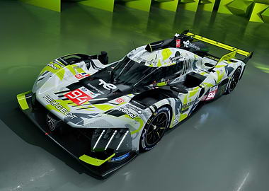 Peugeot 9X8 Hypercar Race Car