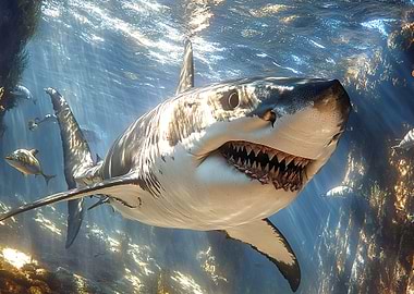 Great White Shark Underwater Portrait