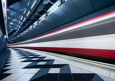 fast train in the subway station
