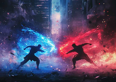 Epic Battle: Blue vs. Red Energy