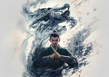 Warrior Watercolor Painting