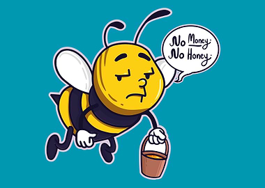 Sad Bee with Empty Honey Bucket