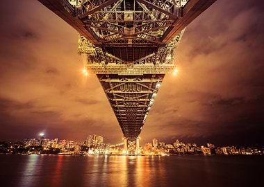 sydney harbour bridge at night