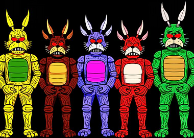 Five night. at freddys Colorful Robotic Rabbit Figures