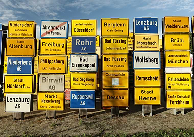 Collection of European City Signs