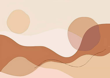 Abstract Landscape with Circles and Waves