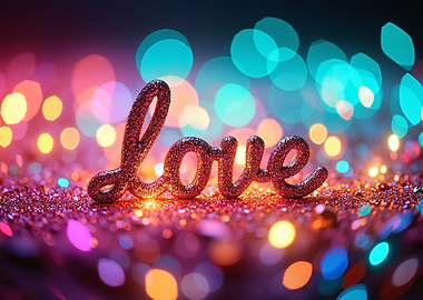 Sparkling Love Word Art