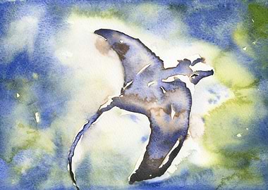 Watercolor Manta Ray