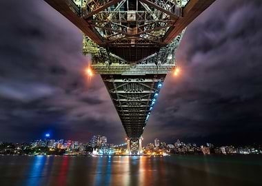sydney harbour bridge at night