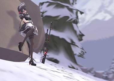 Ellen joe in a snowy forest :D