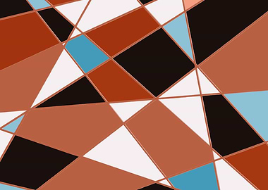 Abstract Geometric Pattern with Brown and Blue 31 by Kristalin Davis