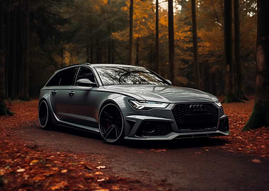 Gray Audi RS6 in Autumn