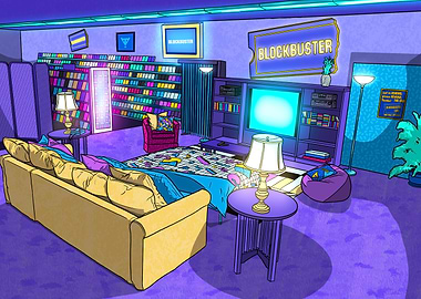 Retro VHS Movie Room