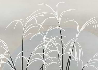 Minimalist Grass Illustration with Neutral Tones