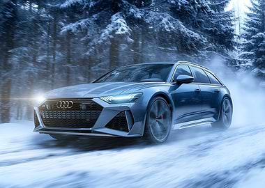 Audi RS6 Avant in Winter Landscape
