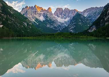 Mountain lake reflection landscape
