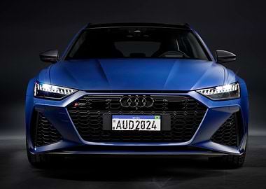 Blue Audi RS6 Front View