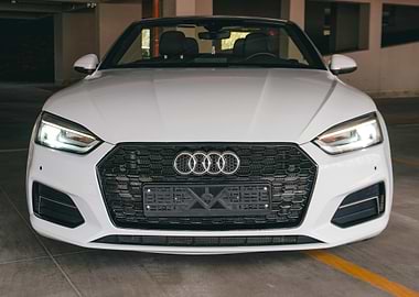 Front view of a white Audi car