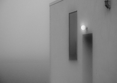 Monochrome Building Exterior with Light