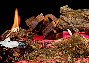 Fire, Metal, water and Earth Composition