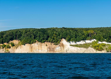Chalk Cliffs Rugen with blue sea and summer sky