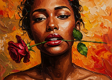 Woman with Rose Painting