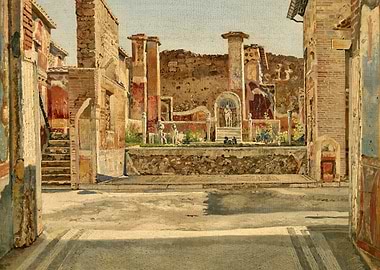 Pompeii Ruins Painting