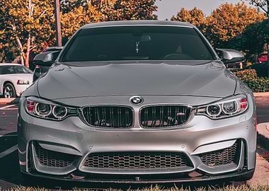 Silver BMW Front View