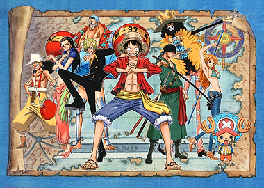 Straw Hat Pirates Fish-man Island Grand Line Map