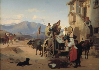 Italian Scene with Ox-Cart and Figures
