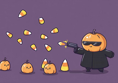 Pumpkin Agent Shooting Candy Corn