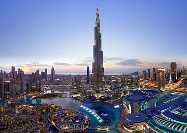 dubai skyline at dusk