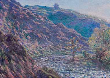 claude monet Impressionist Landscape Painting with Hills