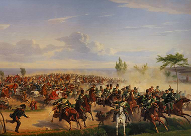 Cavalry Battle Scene Painting
