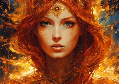 Fiery Woman Portrait