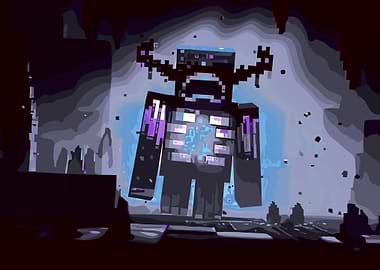 Minecraft Warden in Deep Dark Cave